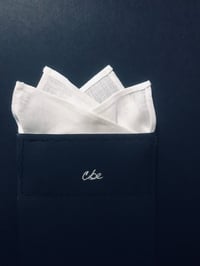 Image 1 of Ready to Wear Pre-Folded Linen Pocket Square - 4-Point (Weave)