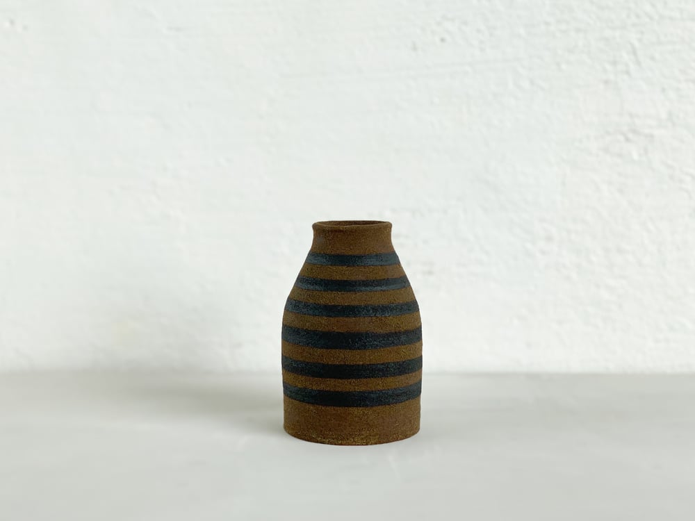Image of Olive stripe bud vase