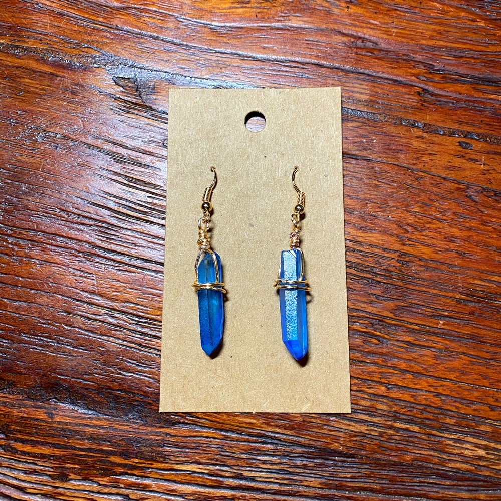 Jedi Rogue Kyber Earrings in Blue