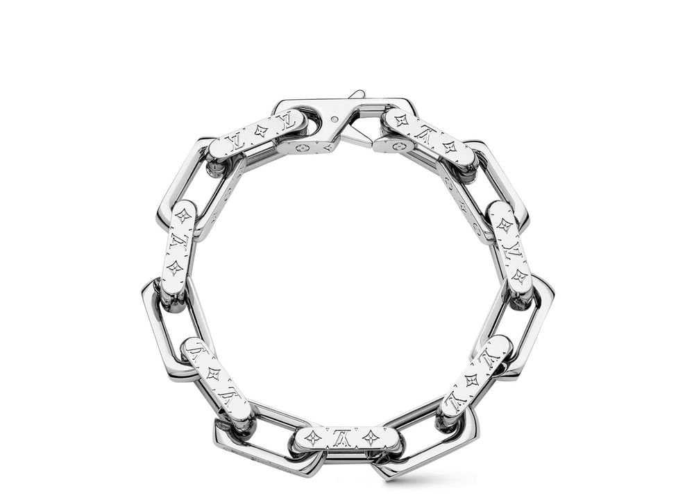 Image of LV Monogram Silver Chain Bracelet