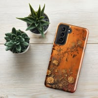 Image 17 of Baroque Goth Inspired Gold and Orange Textured Rose Look Tough case for Samsung®