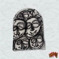 Image 4 of [MNGO.S] All overprint Knit Beanie - BLACK