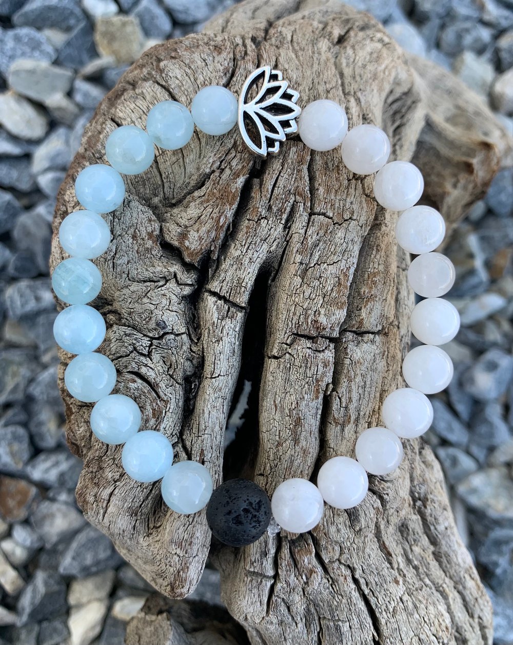 Image of Reiki Charged Aquamarine Lotus Bracelet