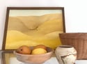 Tiny farm in the golden hills vintage painting 