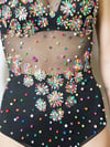 Body de fleurs avec Swarovski et perles