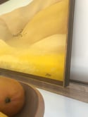 Tiny farm in the golden hills vintage painting 