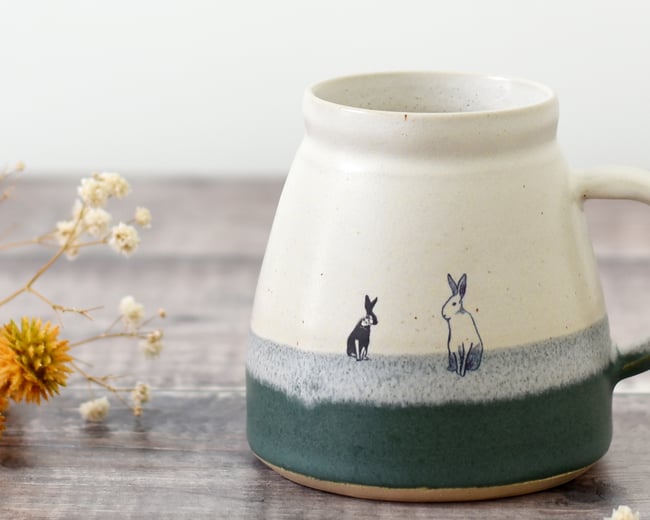 Large Mug - hares at dawn