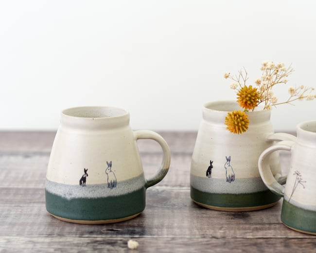 Large Mug - hares at dawn