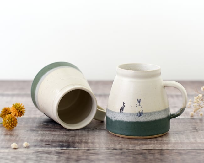 Large Mug - hares at dawn