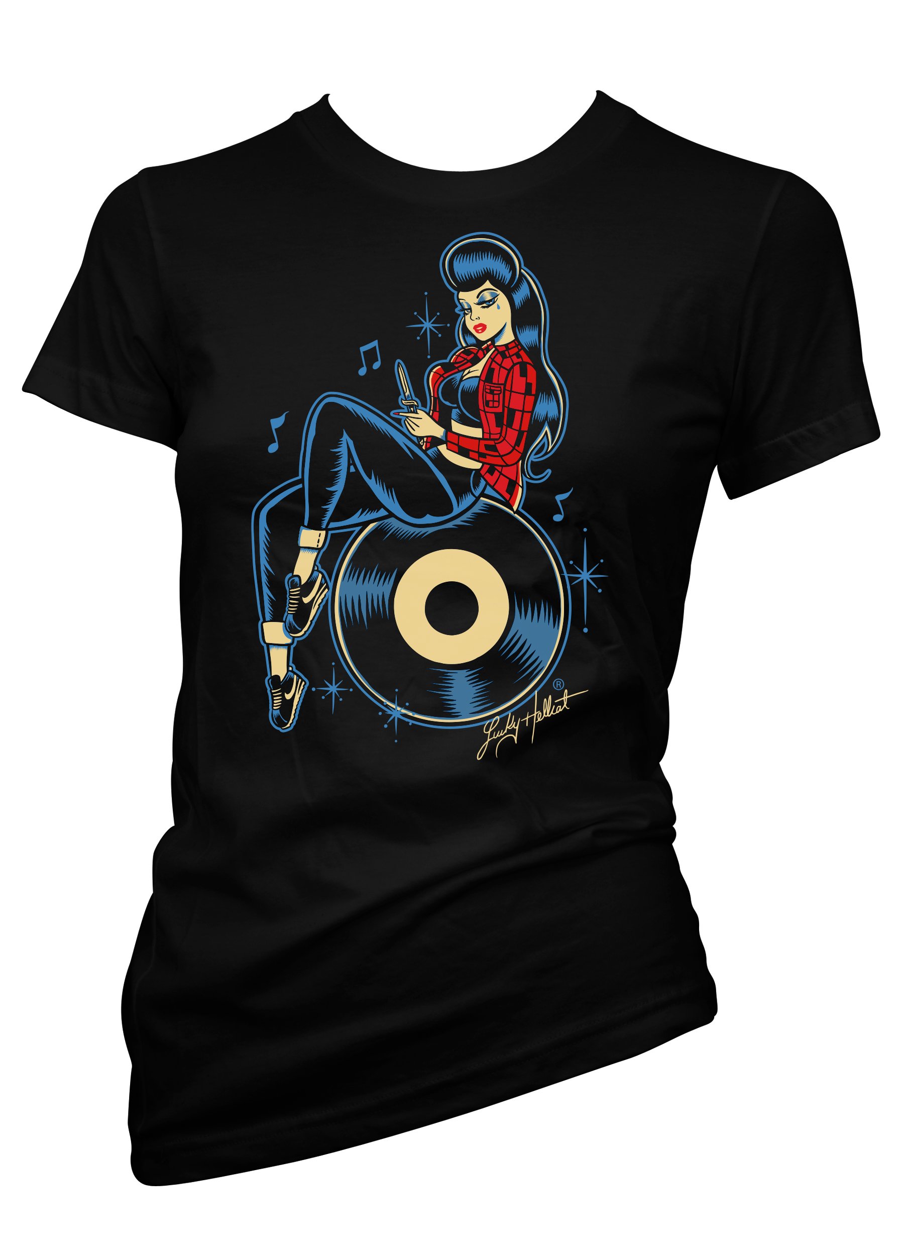Lucky Hellcat Woman S Rock N Roll Gangster T Shirt