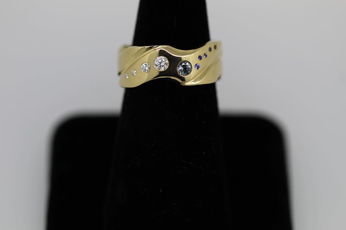 Image of Apollo: 18ky Gold Diamond & Sapphire Ring