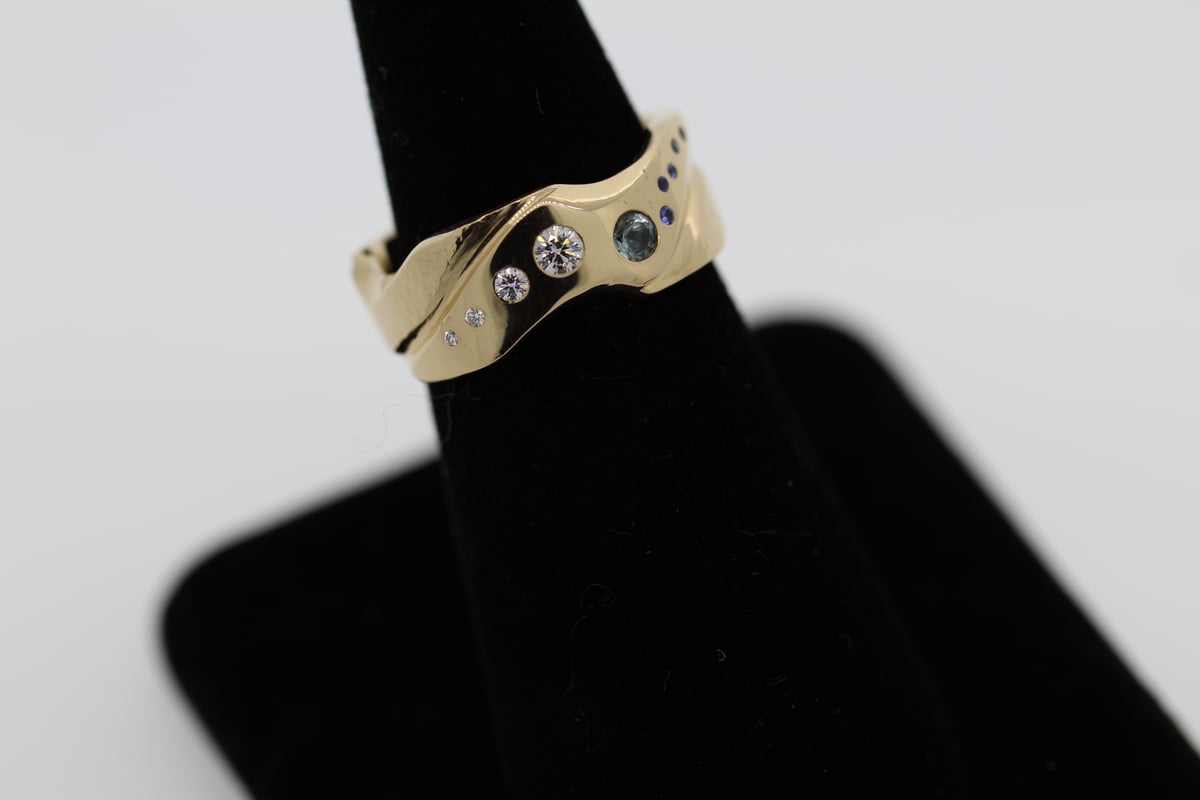 Image of Apollo: 18ky Gold Diamond & Sapphire Ring