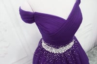 Image 2 of Lovely Dark Purple Tulle Long Formal Gown, Purple Evening Dress