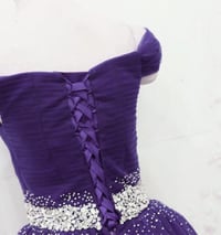 Image 3 of Lovely Dark Purple Tulle Long Formal Gown, Purple Evening Dress