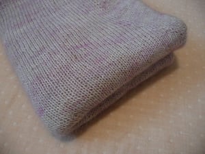 Image of handknit mohair and merino lace cardigan