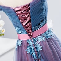 Image 3 of Charming Sweetheart Blue and Purple Long Party Gown, Off Shoulder Prom Dress 
