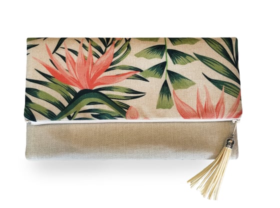 Image of Tropical Linen Folded Clutch