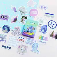 Vaporwave 46 Pcs/box Decor Adhesive Paper Flake Paper Sticker Label Stickers