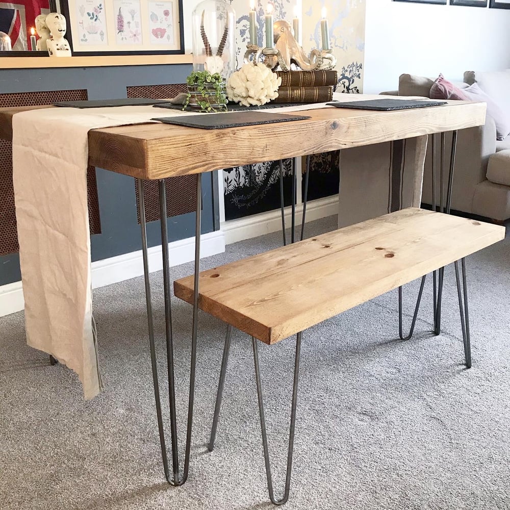 Bespoke Hairpin Leg Dining Table & Bench