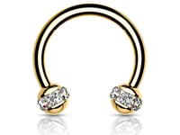 Gold Septum with Clear Gem