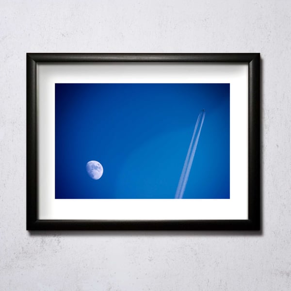 Image of Moon And Plane A4/A3 photographic print