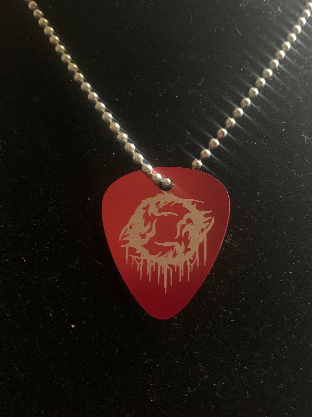 Image of Engraved Guitar Pick Neckless (RED)