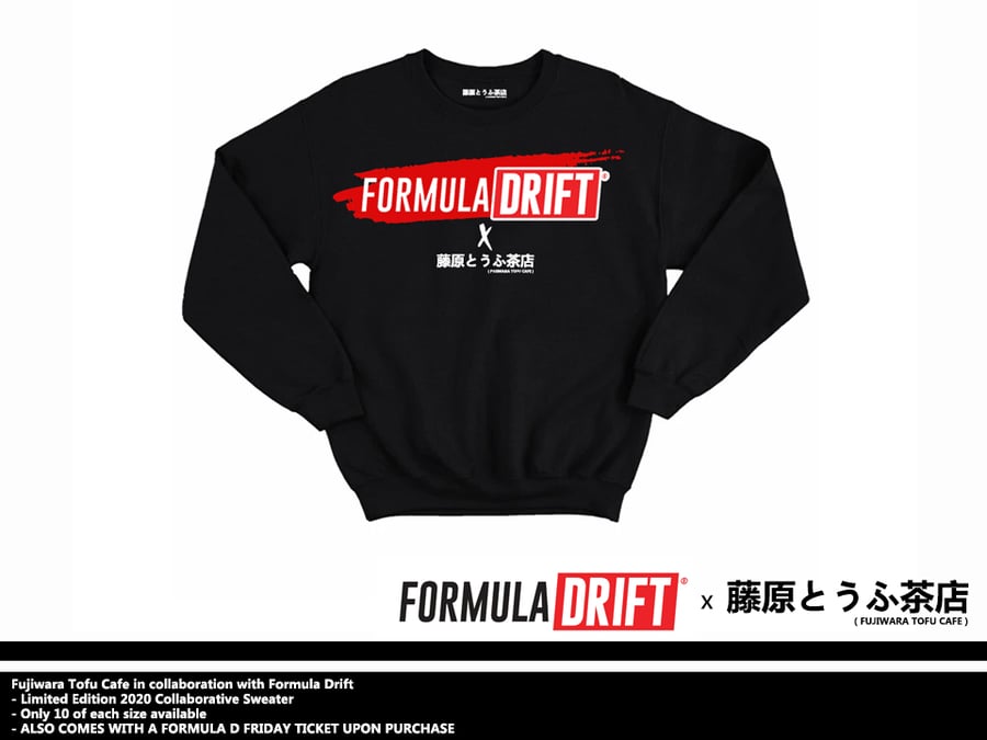 Image of Official FORMULA DRIFT x FUJIWARA TOFU CAFE Collaboration Sweater - Limited Edition
