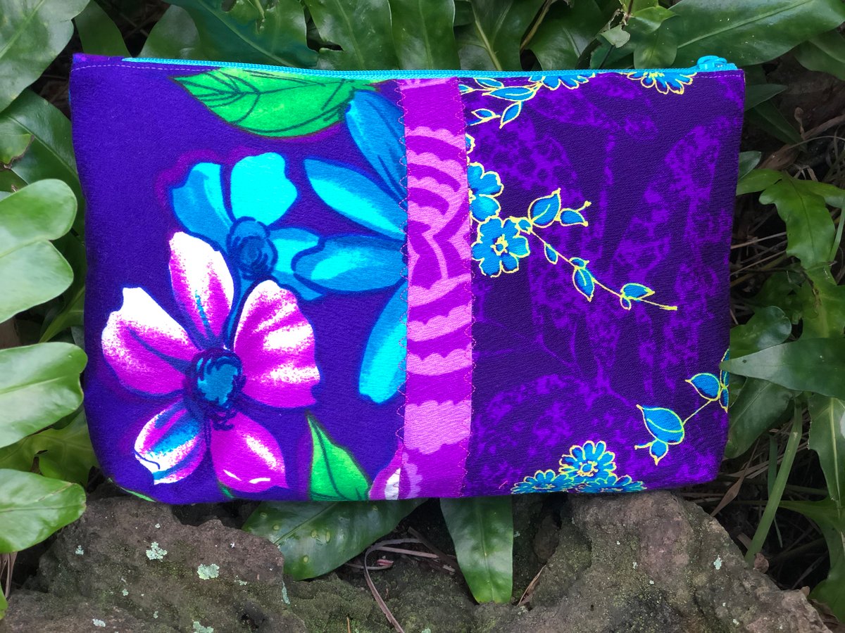Vintage Hawaiian fabric clutch 20 Pono & Sam
