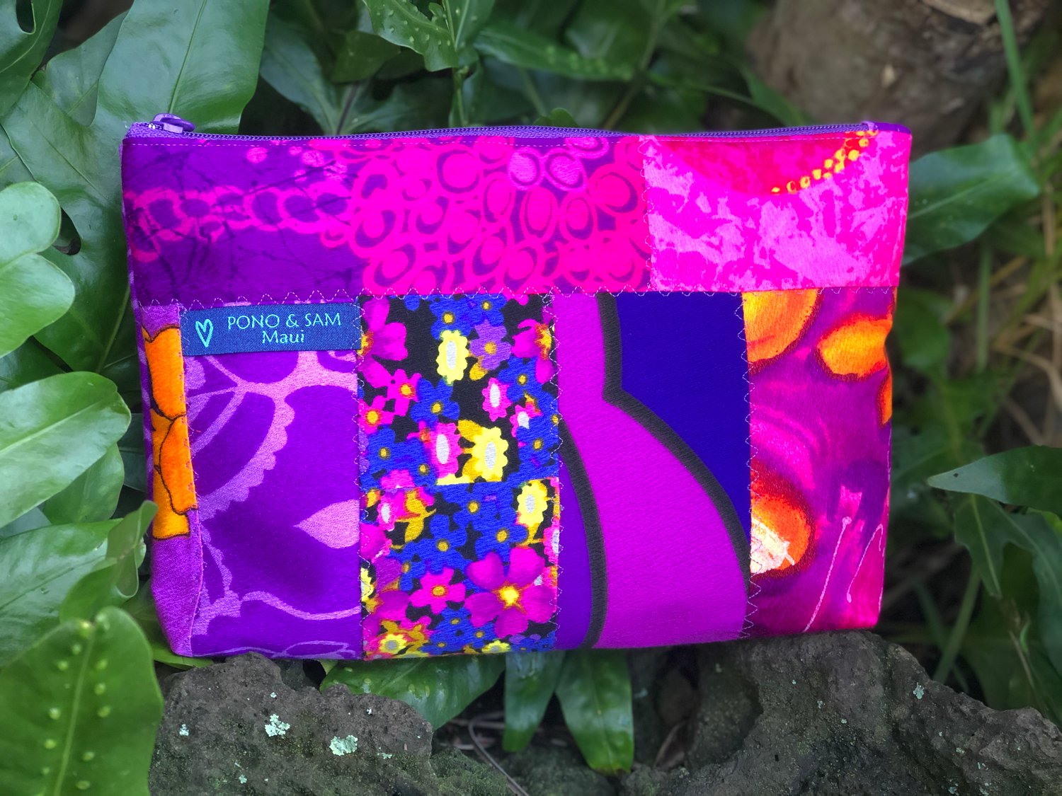 Vintage Hawaiian fabric clutch 45 Pono & Sam