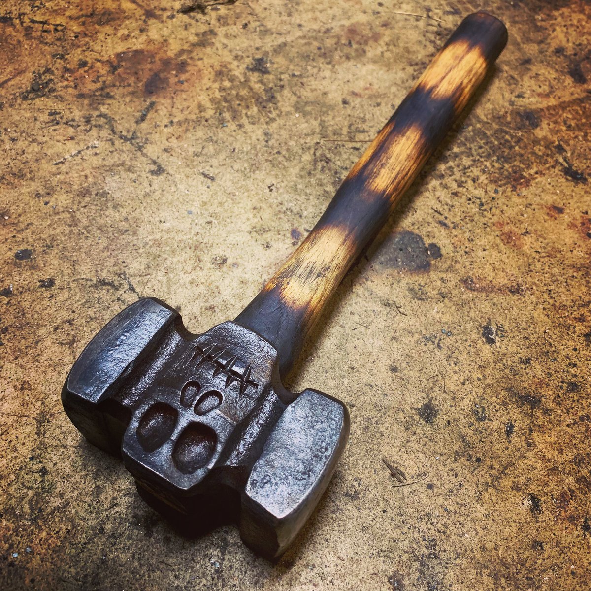 Handforged Rounding Hammer with skull motif ( Made to order