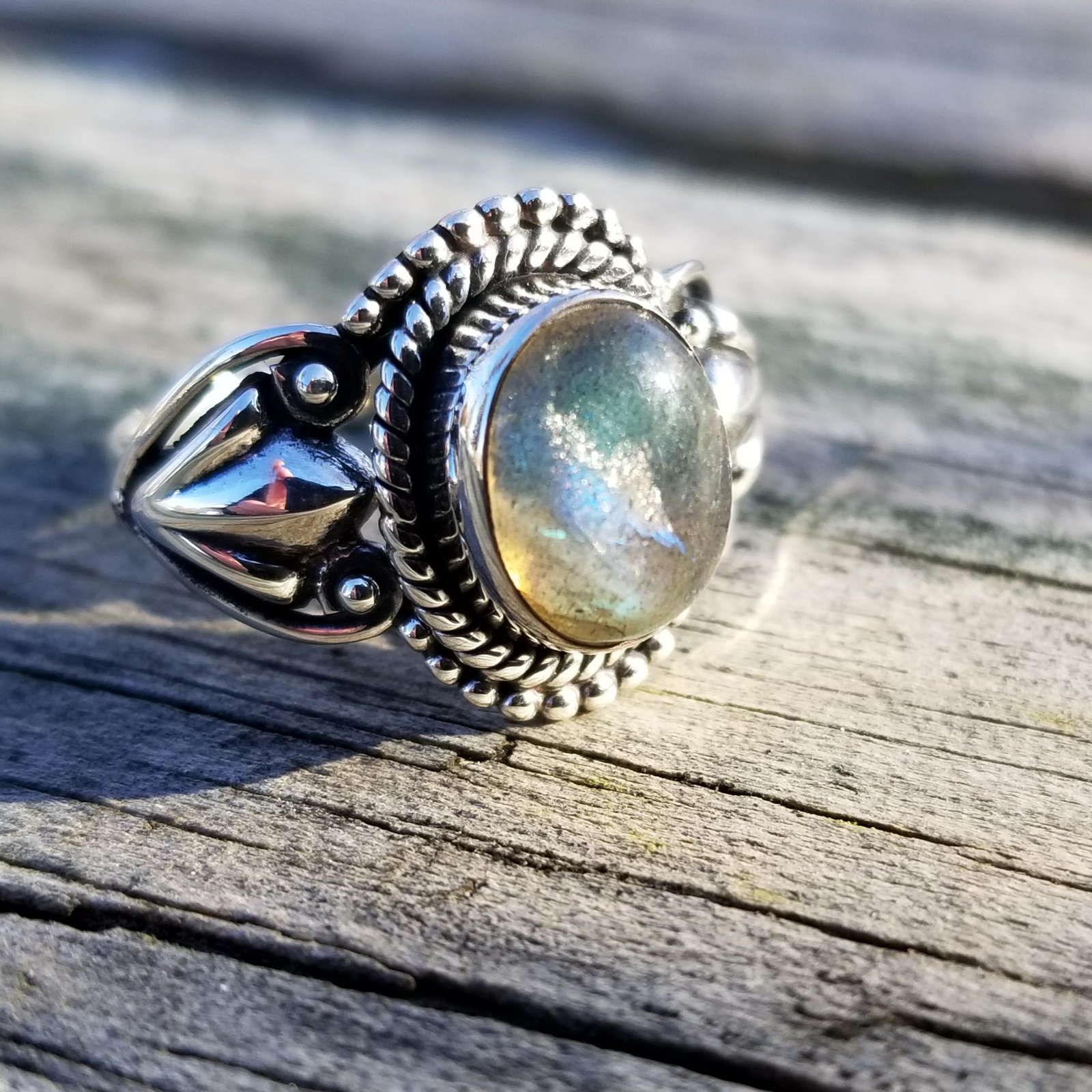 Natural blue labradorite engagement ring set unique hexagon labradorit –  WILLWORK JEWELRY