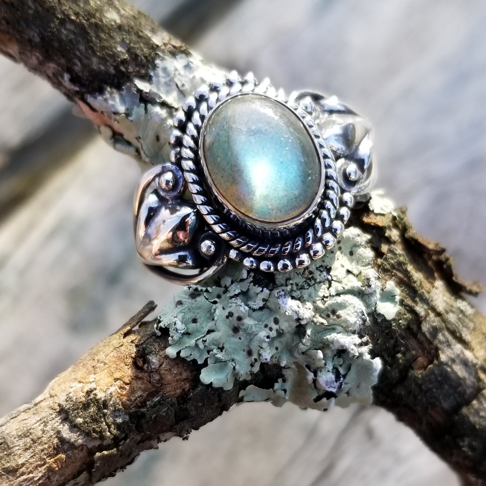 Sterling silver store labradorite ring