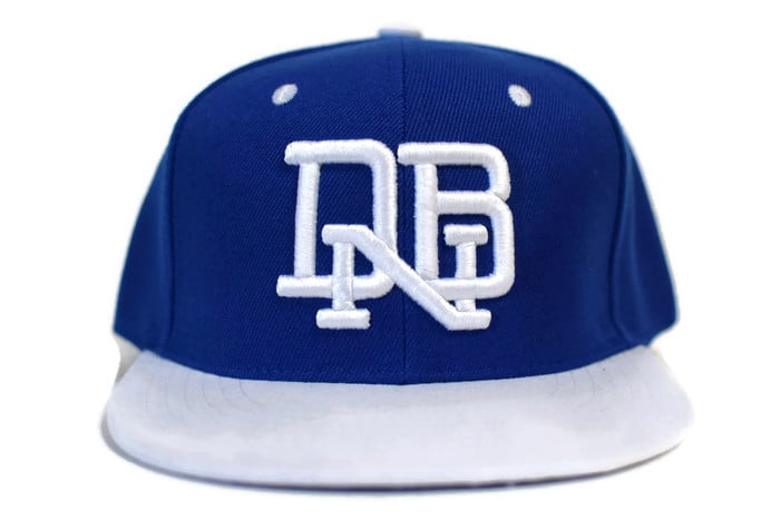 Image of DRUM & BASS "DNB" SNAPBACK HAT - BLUE/WHITE