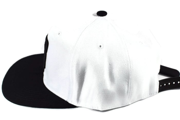 Image of DRUM & BASS SNAPBACK HAT "DNB" - WHITE/BLACK BILL