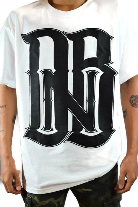 Image of DRUM & BASS T SHIRT "DNB"- WHITE/BLACK