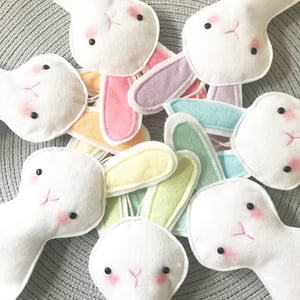 Image of Personalised white bunny decorations