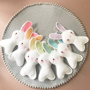 Image of Personalised white bunny decorations