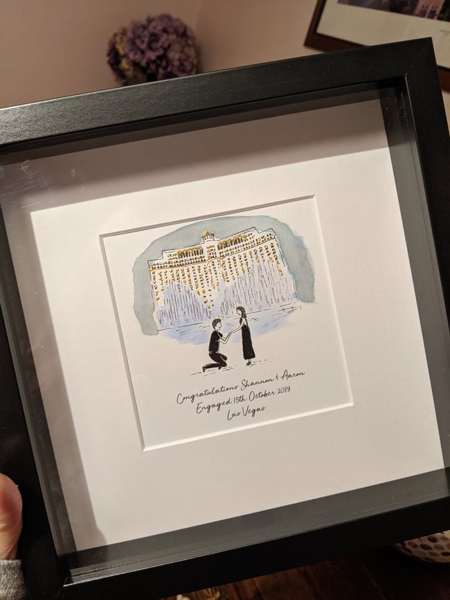 FRAMED ILLUSTRATION OF HOME, VENUE, PEOPLE