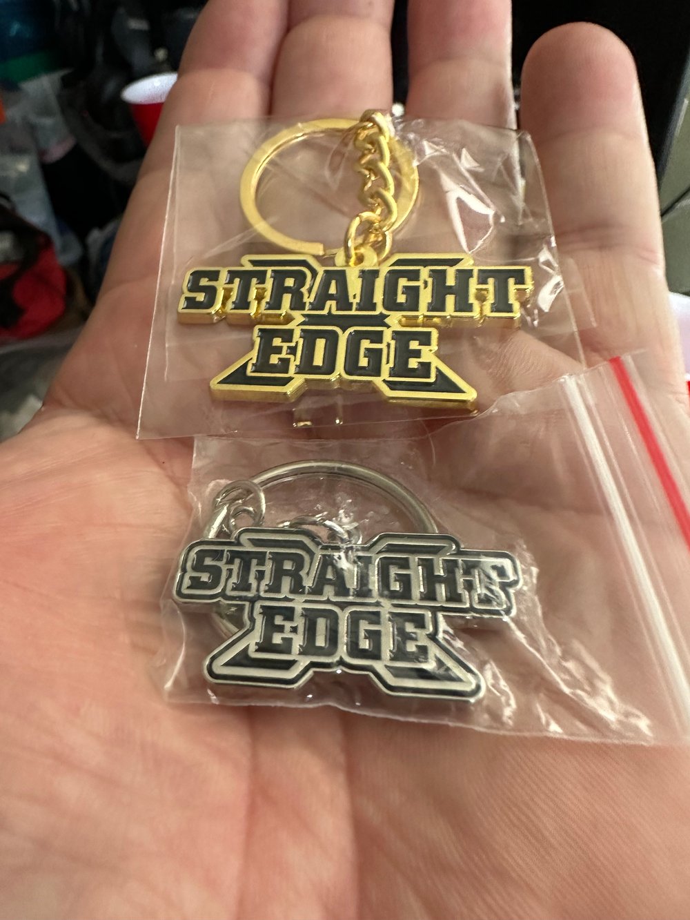 Silver & Gold “Straight Edge” metal Keychain Bundle