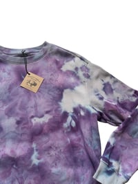 Image 8 of  M Unisex Crew Sweatshirt in Purple Haze Ice Dye