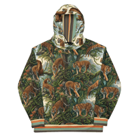 Image 1 of By TeamLUCCI™- "VIVID PORCELAIN TIGER" All Over Print Cotton Hoodie