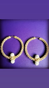 Image of Crystal cluster hoops (with crystal ball detail, pictured)