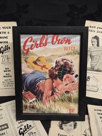 Image 1 of 1945 War time The Girls Own - faceless with real preserved spider web - AUGUST