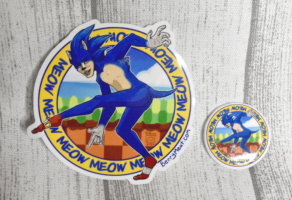 Image of Jellicle Sonic Stickers and Buttons