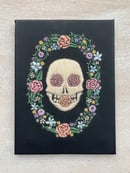 Image 1 of Skull and Wreath Canvas