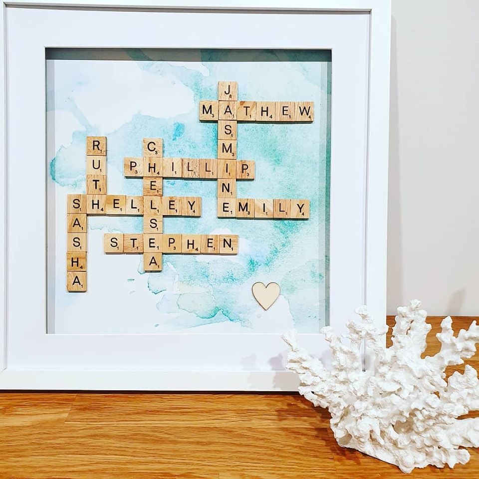 Image of Large Family Scrabble Frame (8-10 words)