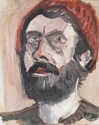 Self portrait in Gouache (Framed original)