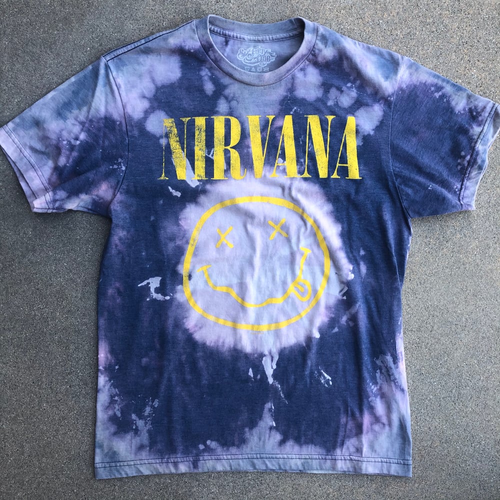 Image of Custom Bleached Nirvana Smiley Face Tee