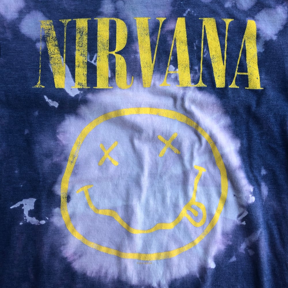 Image of Custom Bleached Nirvana Smiley Face Tee