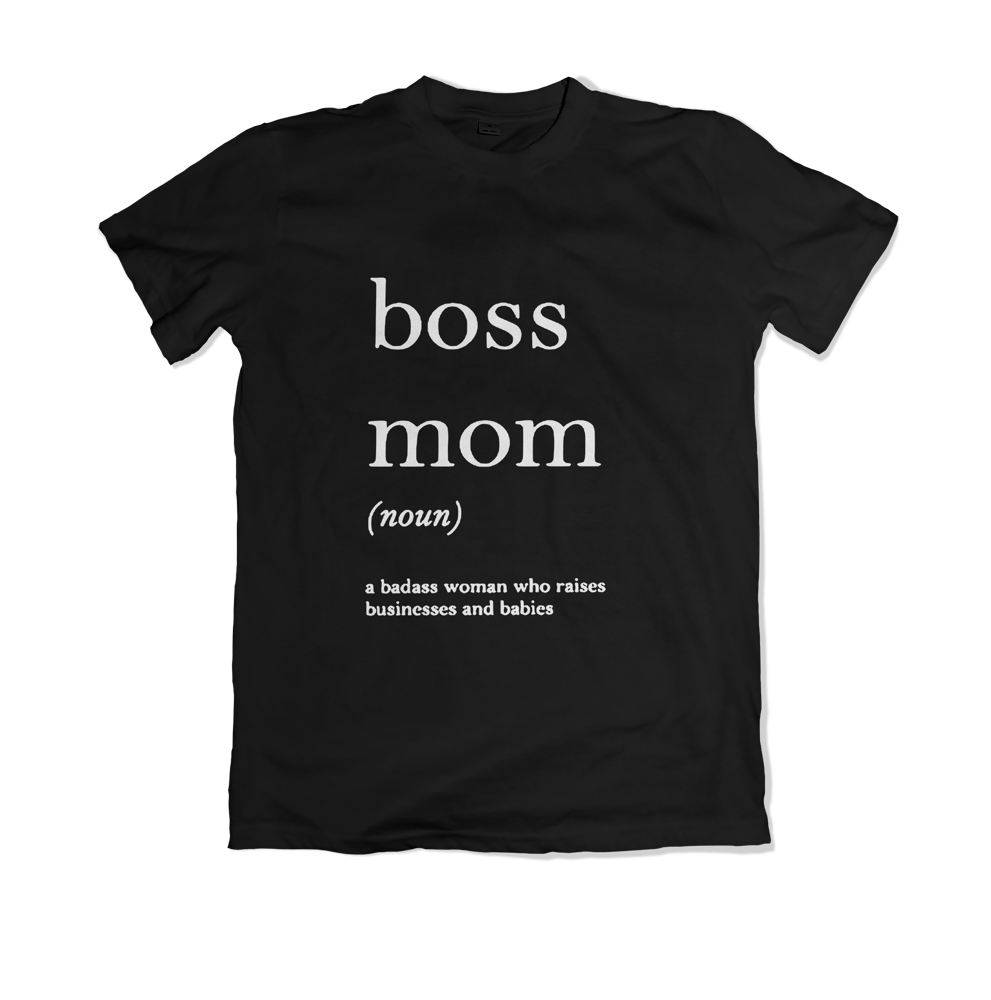Image of Black Boss Mom Shirt. 